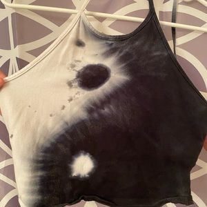 Ying yang halter crop top